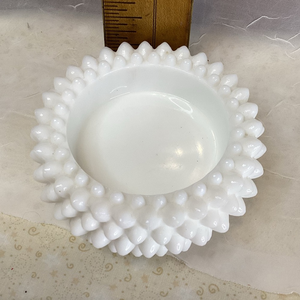 Milk Glass Hobnail Decorative Mini Bowl Ashtray Single Serve Dish Vintage